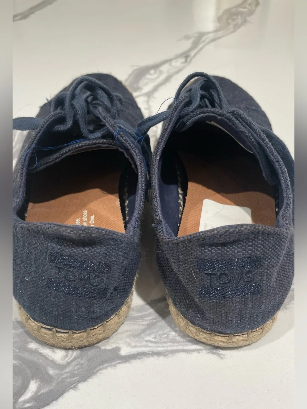 Toms Women Dark Blue Canvas Espadrille Sneaker Size 7.5